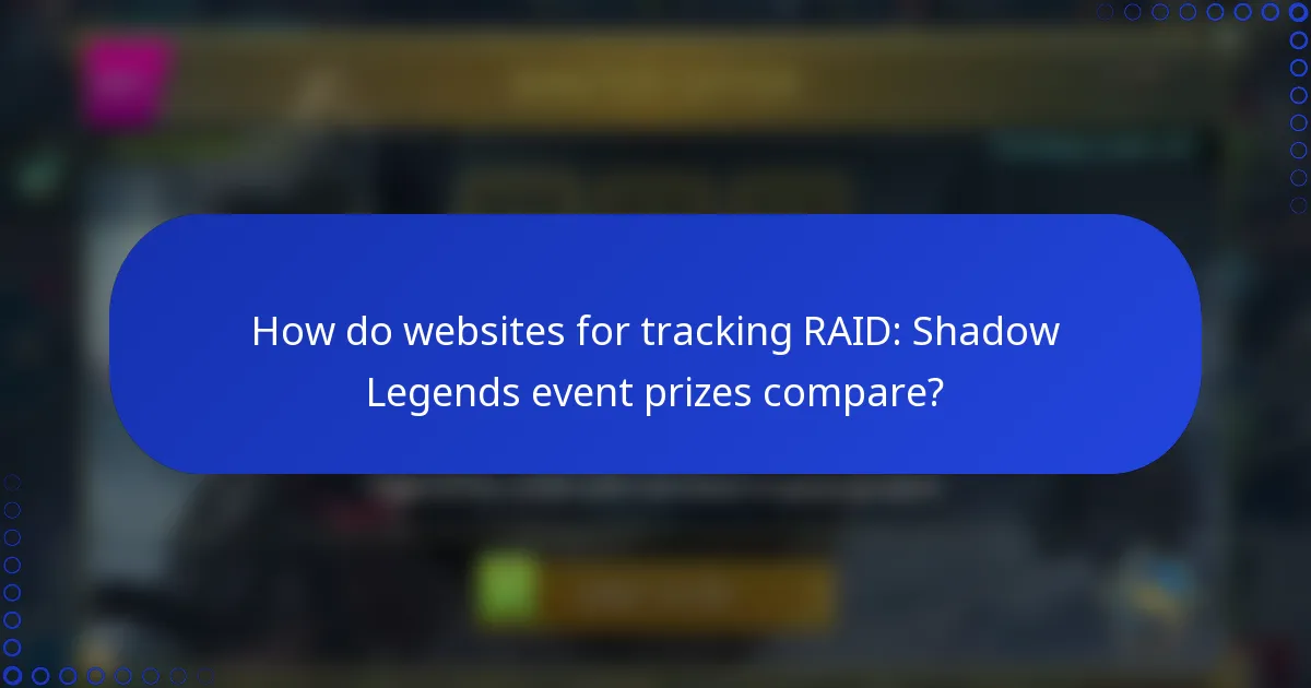 How do websites for tracking RAID: Shadow Legends event prizes compare?
